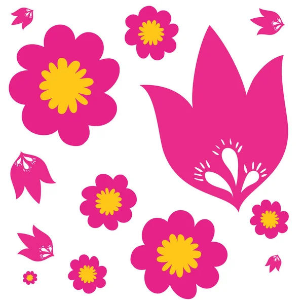 Μοτίβο πολύχρωμα λουλούδια απομονωμένη εικονίδιο — Διανυσματικό Αρχείο