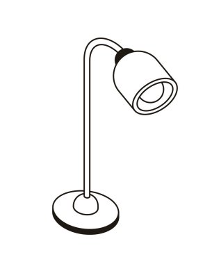 beyaz arka plan ofis lambası silueti