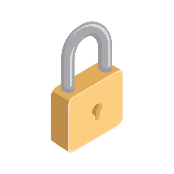 Security padlock on on white background — Stock Vector