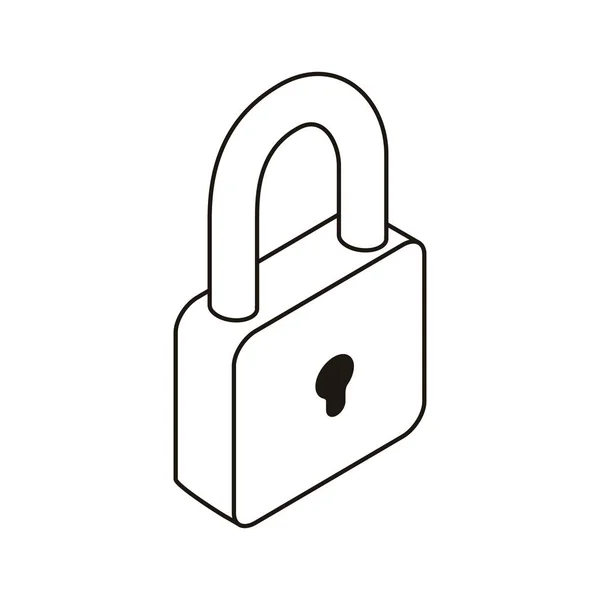 白色背景上安全挂锁的轮廓 — 图库矢量图片