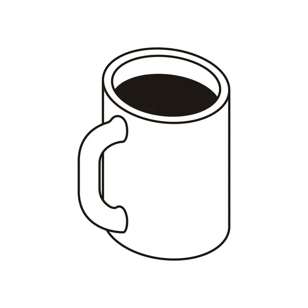 Silueta de taza de café con fondo blanco — Vector de stock