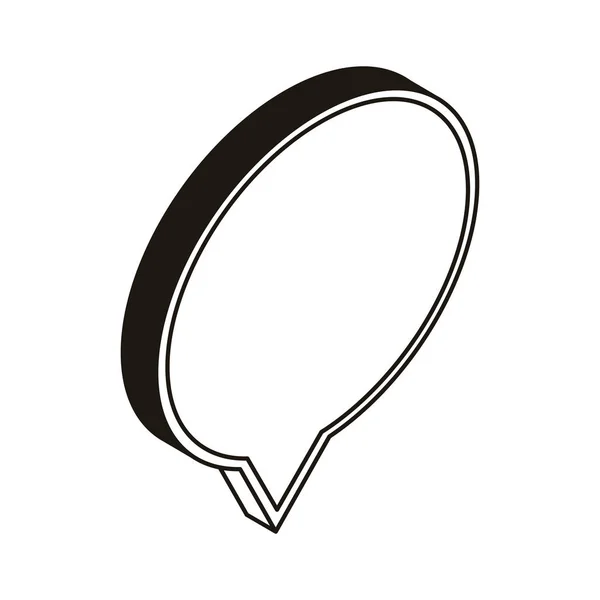 Silhouette de bulle de parole sur fond blanc — Image vectorielle