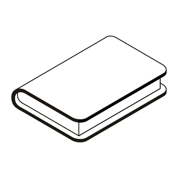 Silhouette des Schulbuchs mit weißem Hintergrund — Stockvektor