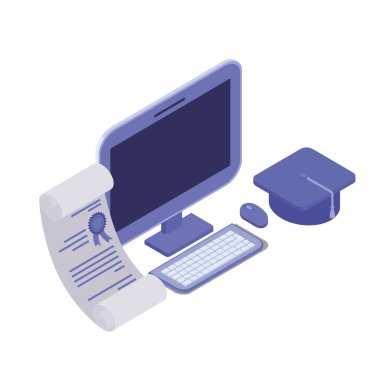 mezuniyet sertifikasına sahip masaüstü bilgisayar ekranı