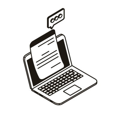 beyaz arka planda e-posta bildirimleri ile dizüstü bilgisayar