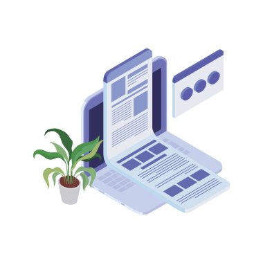 beyaz arka plan üzerinde kağıt sayfaları ile dizüstü bilgisayar