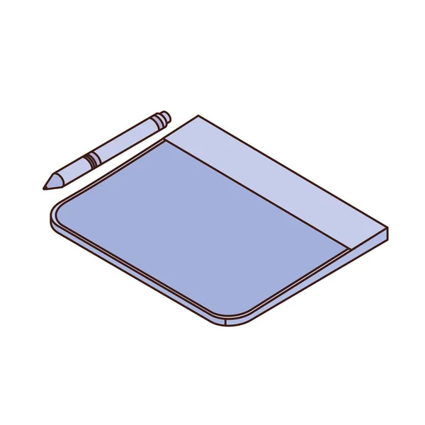 Tablette sur fond blanc Illustration vectorielle — Image vectorielle