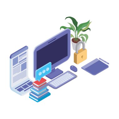 masaüstü bilgisayar ekranı ile simgeler kümesi