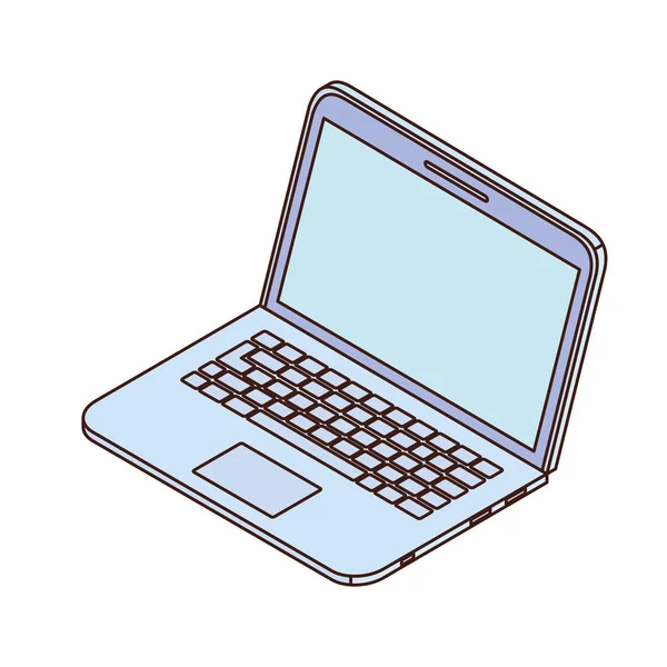 Open laptop op witte achtergrond — Stockvector