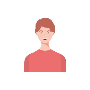 Beyaz arka plandaki genç adam.