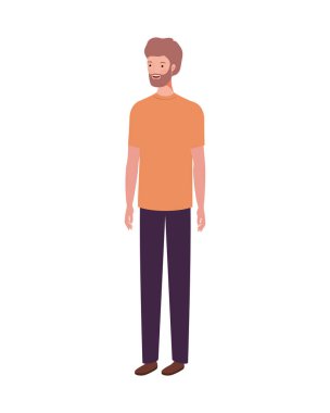 genç adam ayakta beyaz zemin üzerine