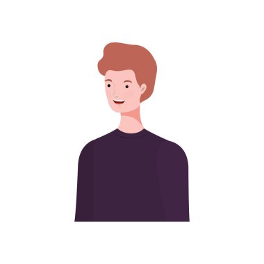 Beyaz arka plandaki genç adam.