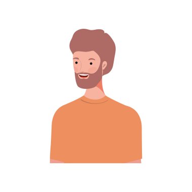 Beyaz arka plandaki genç adam.