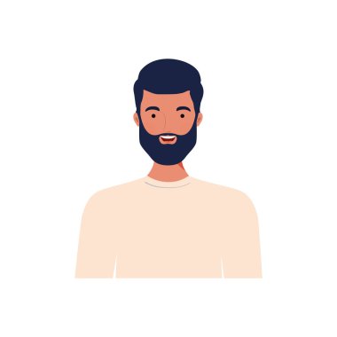 Beyaz arka plandaki genç adam.