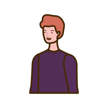 Beyaz arka plandaki genç adam.