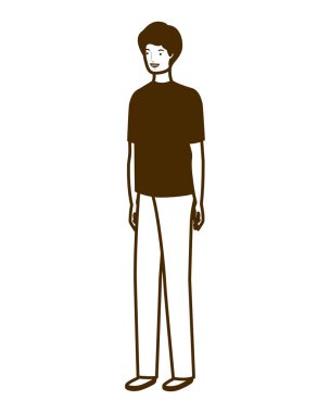 beyaz arka plan üzerinde duran adam silueti