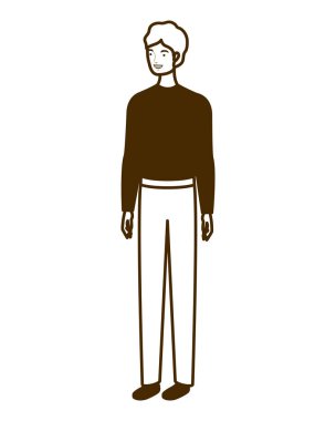 beyaz arka plan üzerinde duran adam silueti