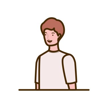 Beyaz arka plandaki genç adam.