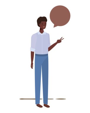 konuşma kabarcık avatar karakteri ile adam