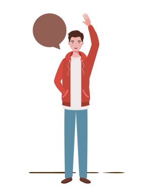 konuşma kabarcık avatar karakteri ile adam