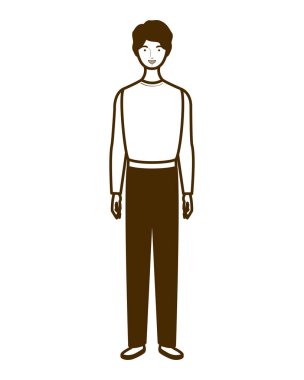 beyaz arka plan üzerinde duran adam silueti