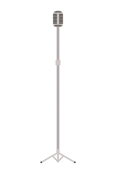 Mikrofon med stativ på vit bakgrund — Stock vektor