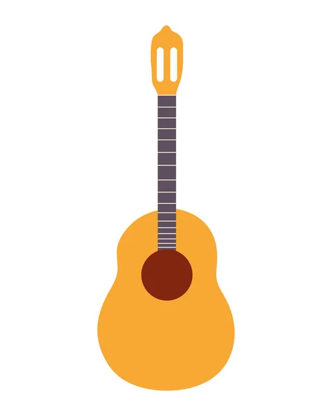 Instrumento musical guitarra acústica sobre fondo blanco — Vector de stock