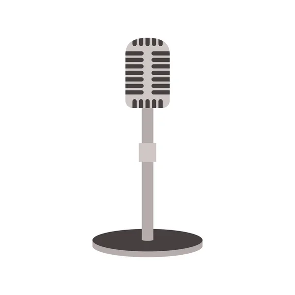 Microphone sur fond blanc illustration vectorielle — Image vectorielle