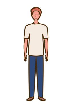 genç adam ayakta beyaz zemin üzerine