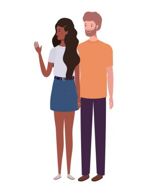 beyaz arka plan üzerinde duran insanlar çift