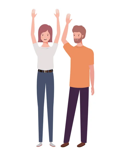 Couple of people standing on white background — Stock Vector