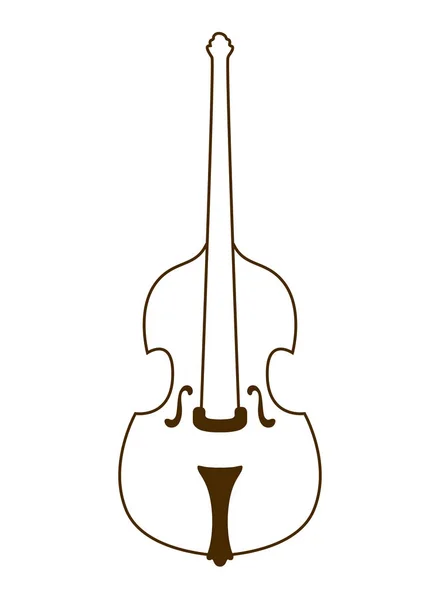 Strumento musicale violino su sfondo bianco — Vettoriale Stock