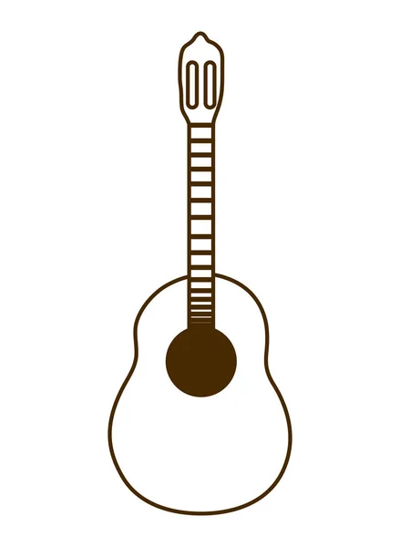 흰색 배경에 악기 어쿠스틱 기타 — 스톡 벡터