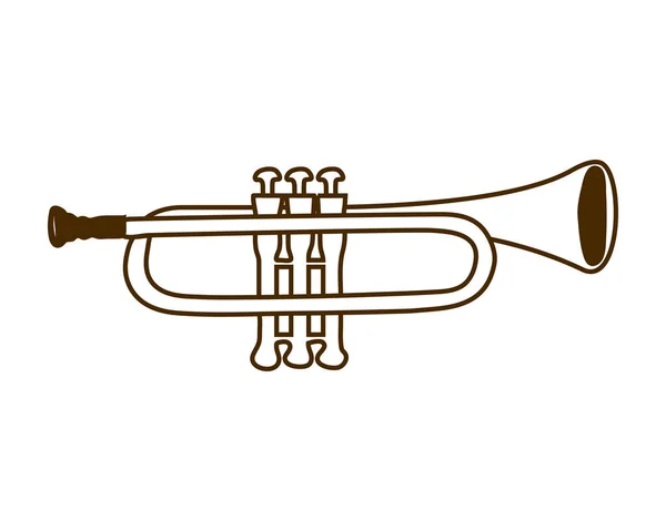 Trompette instrument de musique sur fond blanc — Image vectorielle