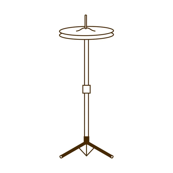 Cymbals musical instrument with stand on white background — Stock Vector