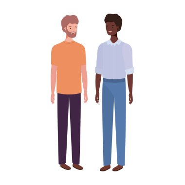 beyaz arka planda duran genç erkekler