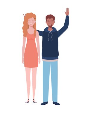 beyaz arka plan üzerinde duran insanlar çift