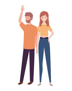 beyaz arka plan üzerinde duran insanlar çift