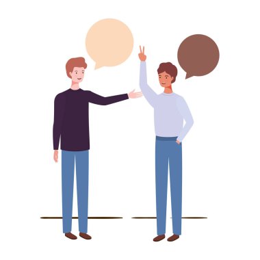 konuşma kabarcık avatar karakter ile erkekler