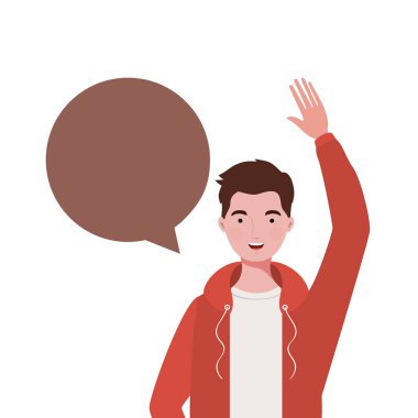 konuşma kabarcık avatar karakteri ile adam