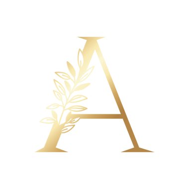 altın renk alfabesi harfi