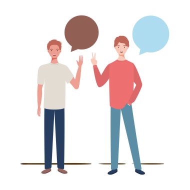 konuşma kabarcık avatar karakter ile erkekler