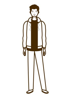 beyaz arka plan üzerinde duran adam silueti