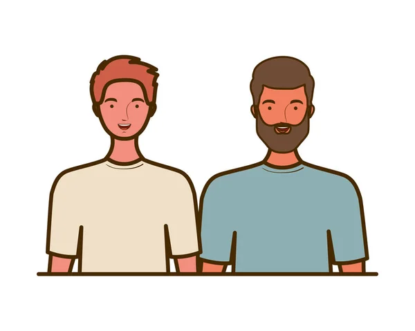 Young men on white background — Stock Vector