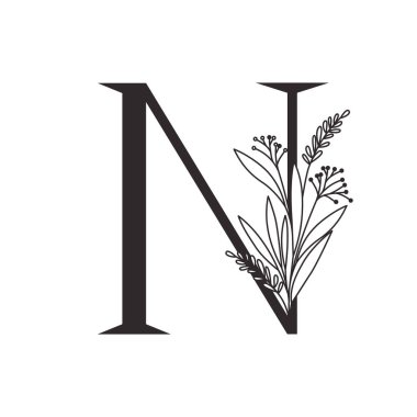 yaprakları ile alfabenin harfi