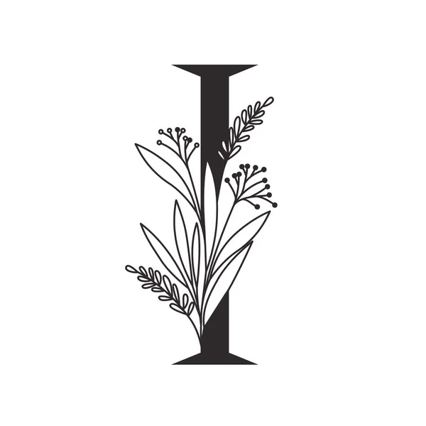 Letra del alfabeto con hojas — Vector de stock