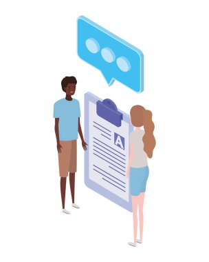 beyaz arka plan üzerinde özgeçmiş ile insanların çift