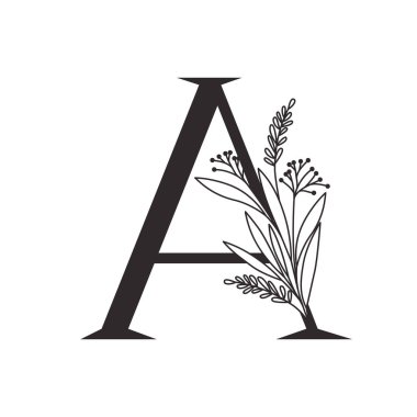 yaprakları ile alfabenin harfi