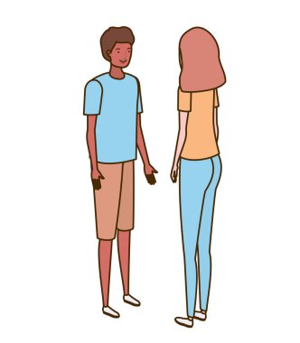 beyaz arka plan üzerinde duran insanlar çift