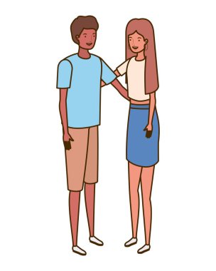 beyaz arka plan üzerinde duran insanlar çift